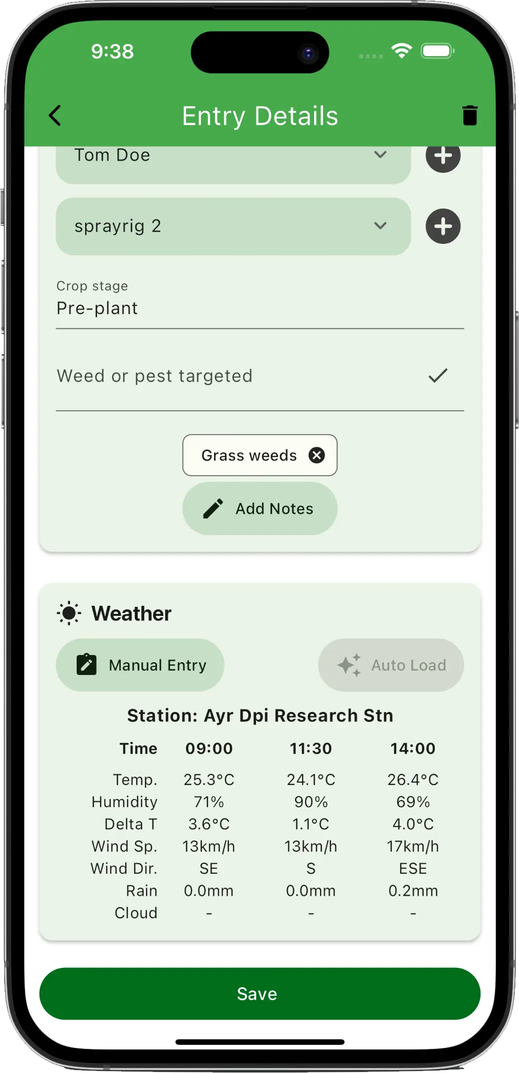 Spraybook App Screenshot