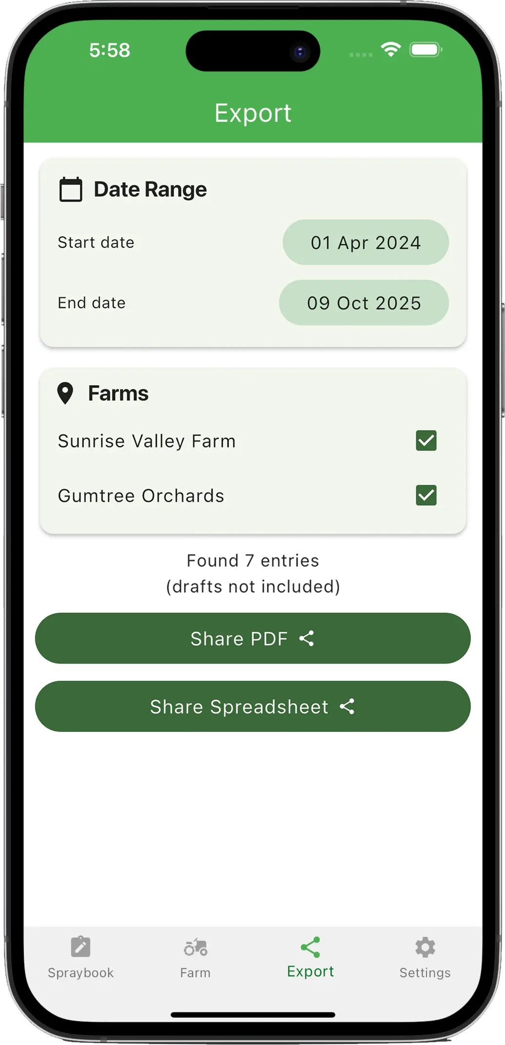 Record Exporting Screenshot